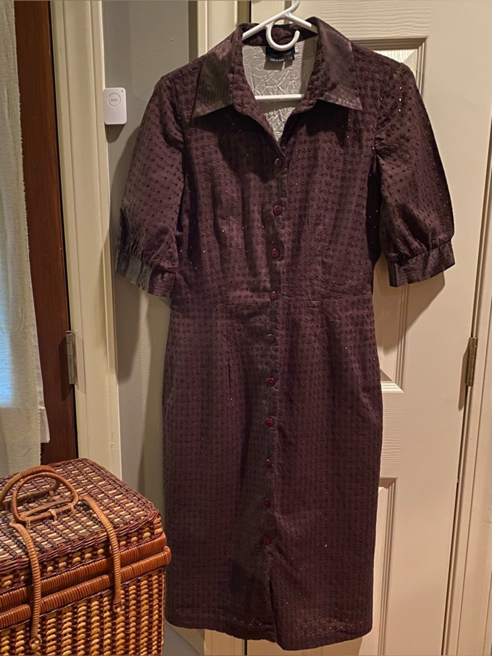 Max & Cleo Vintage Vibe Classic Button-Front Brown Shirtwaist Dress